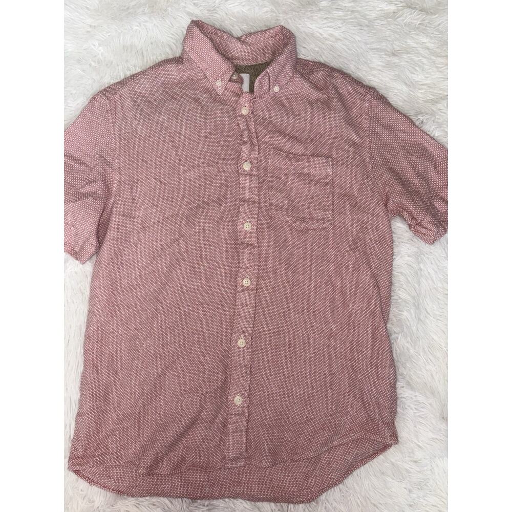 Next Linen Blend Men’s S Pink Collar Button Down. Exc. Material.